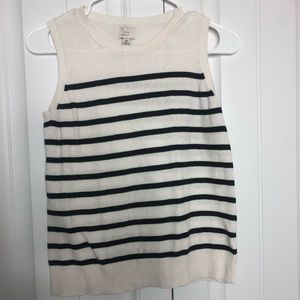 Striped no sleeve sweater